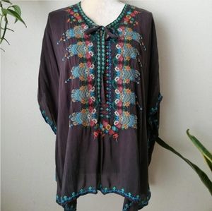Johnny Was Embroidered Poncho